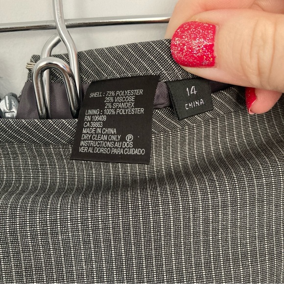 Tahari Gray Pinstripe Suit | Blazer & Skirt - Picture 9 of 10